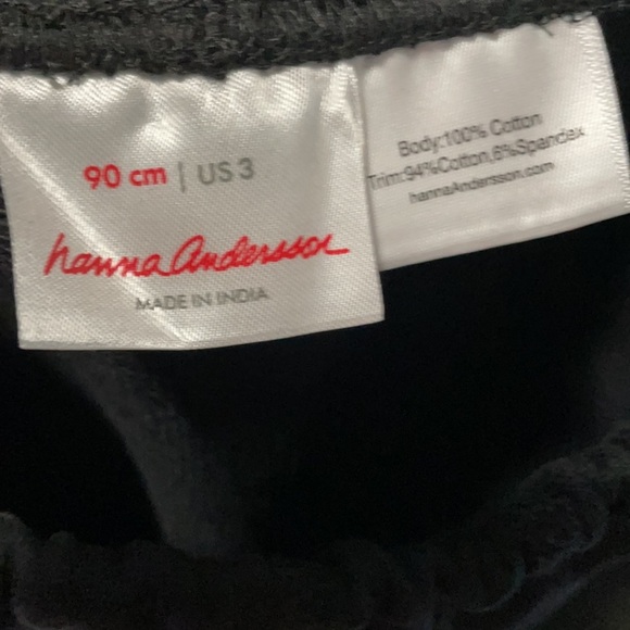 Hanna Andersson sweatpants joggers black cotton with pockets size 3 - Picture 4 of 4